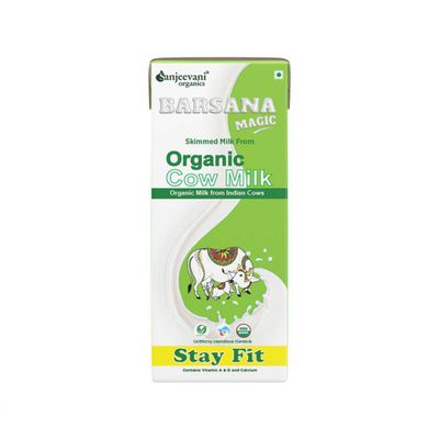 Sanjeevani Organic Skimmed Cow Milk UHT |Tetra pack