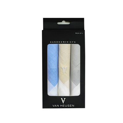Men's Cotton Pastel Handkerchief | Beige, Blue & Grey