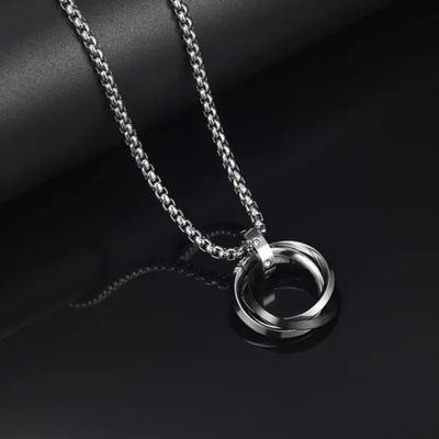 Rocky Pendant with Chain for Men and Boys| Anti-Tarnish | Silver