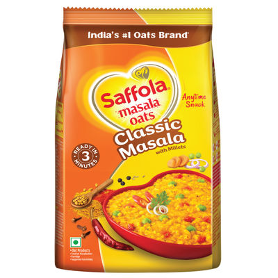 Saffola Masala Oats |Classic Masala | Anytime Snack | Ready in 3 mins | Millets Goodness