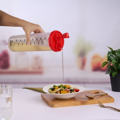 Nayasa Plastic Oil Dispenser BPA-Free and Leakproof Cooking Oil Dispenser Kitchen Tools | Red
