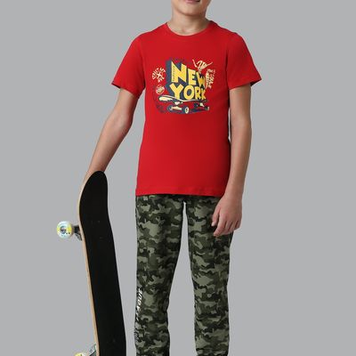 Van Heusen Boys Smart Tech Easy Stain Release T-Shirt | Turkey Red | 11 to 12 years