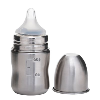 Vega Baby & Mom Steel Feeding Bottle | 120 ml | Wide Neck | Bpa Free | Vbfb4-07