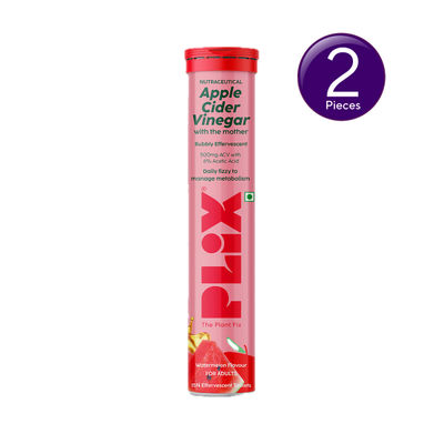 Plix Apple Cider Vinegar Effervescent for Weight Loss (Juicy Watermelon) - Pack Of 1 Combo