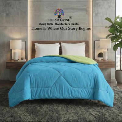 Aqua Solid Reversible Double Bed AC Comforter 220 x 230 cm