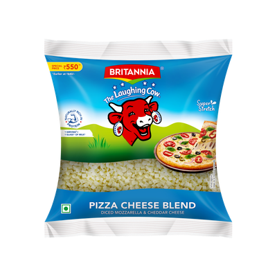 Britannia Laughing Cow Diced Mozzarella & Cheddar Pizza Cheese 1kg