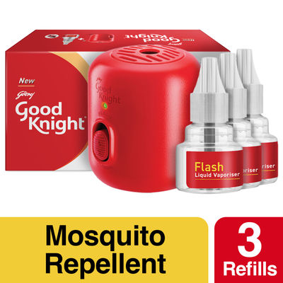 Flash | 1 Machine + 3 Refills| Liquid Vaporiser Mosquito Repellent