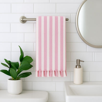 Juno Cotton Bath Candy Pink Stripe