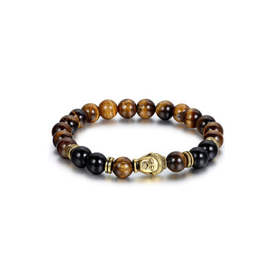 D'Vine Buddha Beads Reiki Onyx Charm Bracelet for Men