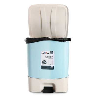 Nayasa Unibin Square Dustbin Plastic Waste Bin with Handle | Light Blue | 20 L