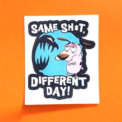 Same Shot, Different Day - Courage The Cowardly Dog Official Sticker