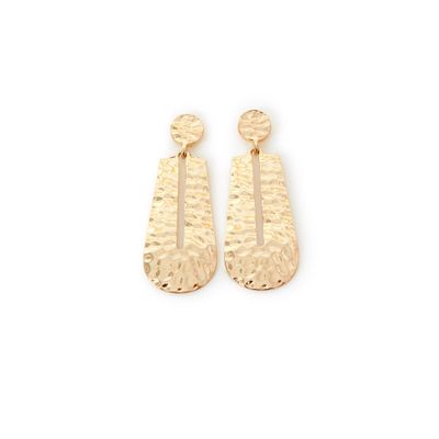 Women's Long Door Knocker Earrings - Gold