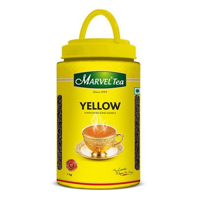 Marvel Yellow Tea Jar | With Extra Long Tea Leaves Chai Patti