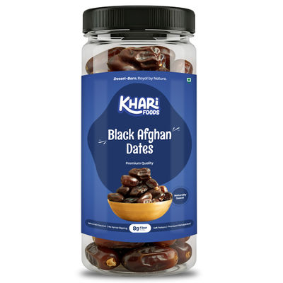 Premium Black Afghan Dates - Can Pack | High Energy Khajur, Dry Fruit Khajoor