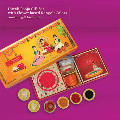 All in one Pooja Kit | Dissolvable Paper Mache Ganpati Idol, Incense, Flower Rangoli, Pooja Saamagri | Pankhudiyan
