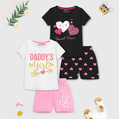 Girls' Topwear Printed Clothing Set | TRM-TSH-419-2 | Multicolor | 6-7 Years