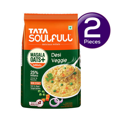 Masala Oats+ Desi Veggie, with 25% millets, Non sticky Combo