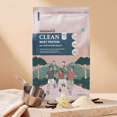 TrueBasics Clean Whey Pure Protein Isolate Powder (Vanilla)
