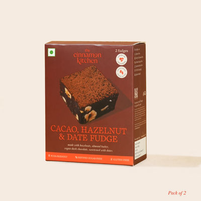 Cacao, Hazelnut & Date Fudge Brownie