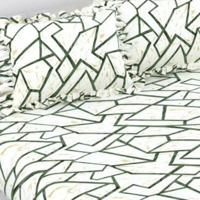 Elastic Fitted Double Bedsheet | 2 Frill Pillow Covers | Polycotton | Cream Yellow