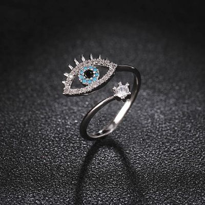 Women's Evil Eye Rings Silver Onesize