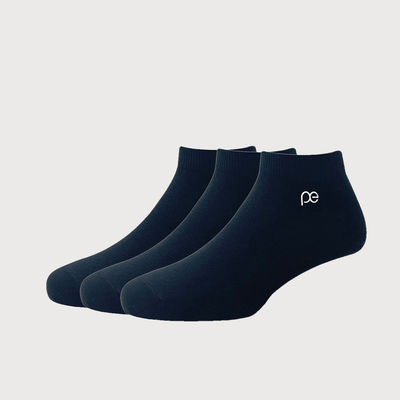 Men's Solid Cotton Ankle Socks | Black - Free Size