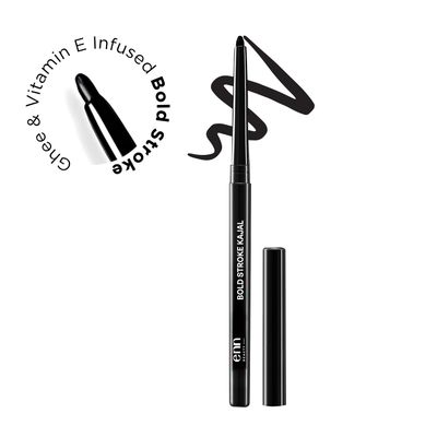 Bold Stroke Kajal | 24 Hr Smudge-Proof | Long-Lasting Black Eye | Retractable Kajal