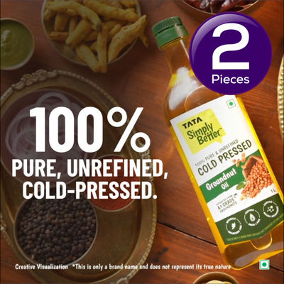 Tata Simply Cold Pressed Groundnut/ Peanut Oil Combo