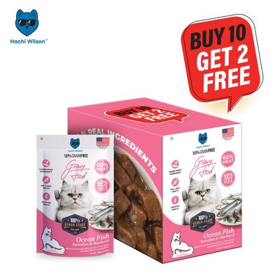 Premium Ocean fish Sardine and Mackerel Gravy Cat food