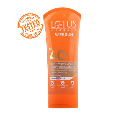 Safe Sun 3 In 1 Tinted Daily Sunscreen Matte Look SPF 40 PA+++ For All Skin Types