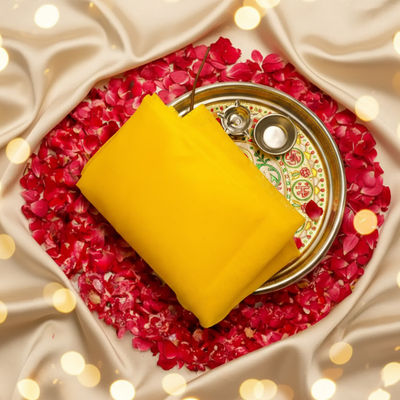 Pooja Cloth | 1.25 m | Yellow | Divine Vibes