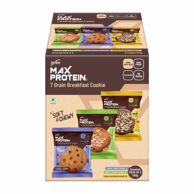 RiteBite Max Protein Premium Biscuit Cookies Assorted Pack Of 6