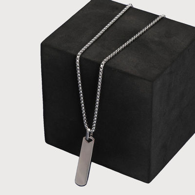 Men's Bar Pendant Pendant Chain Silver Onesize