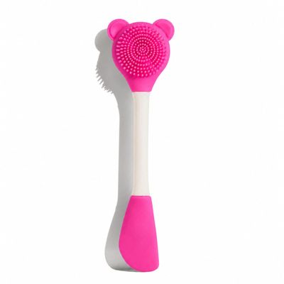 2-in-1 Face Brush | Silicone Cleanser Scrubber | Spatula Brush for Face Masks | Blackheads, Detan & Skincare Use