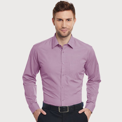 Men Mauve Solid Slim Fit Formal Shirt-42
