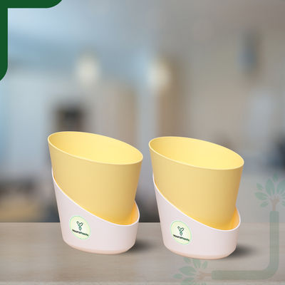 Atlantis - 4 Inch Pastel Yellow Pot | Pack Of 2