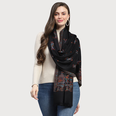 Monte Carlo Womens Self Design Multi Colored Stole (224Stl4399-0-28) (L 200 Cm X W 70 Cm)