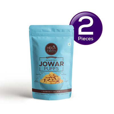 Roasted Jowar Puffs Cheesy Salsa - Low Calorie & Healthy Snacks Combo