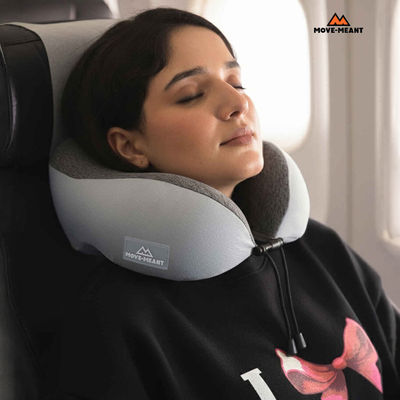 DreamRest Memory Foam Neck Pillow for Travel, Soft Support, Navy