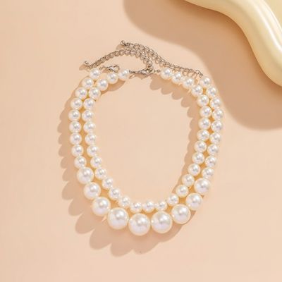 Set of 2 Latest Stylish Choker Pearl Necklace for Women and Girls | 15965np