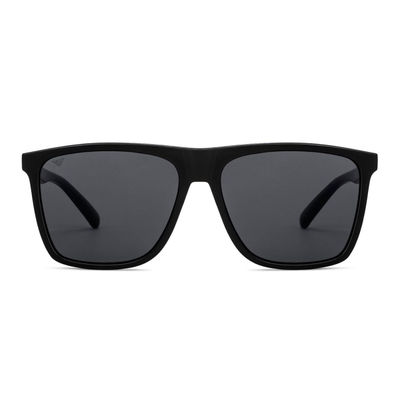 Unisex Solid Plastic Wayfarer Sunglasses | Black - L