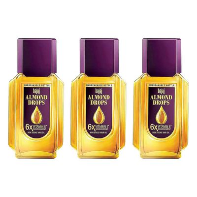 Bajaj Almond Drops Hair Oil with 2x Hairfall Reduction and 6x Vitamin E & Almond Oil Combo
