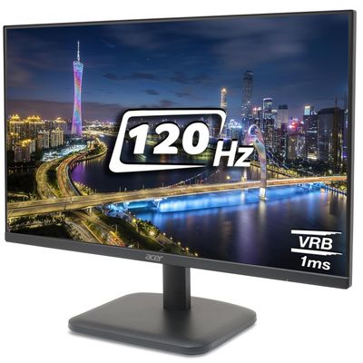 Acer EK240Y G0 23.8 Inch IPS Full HD 1920x1080 Backlit LED LCD Monitor I 1 MS VRB, 120Hz Refresh I 250 Nits I Zero Frame I HDMI & VGA Ports with HDMI Cable I Adaptive Sync I Eye Care Features - Black