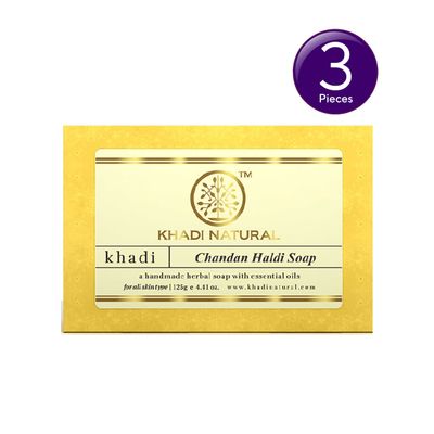 Khadi Natural Chandan Haldi Soap For Visibly Bright Skin Combo