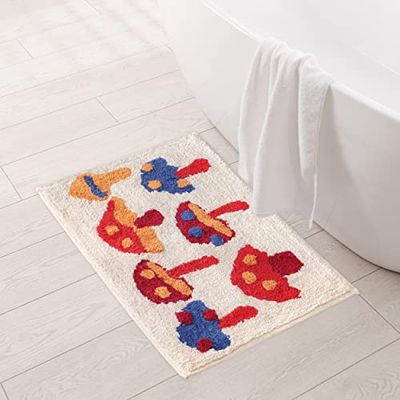 Folkulture Cotton Bathrug, 17 x 24 inch, 100% Cotton, Mushroom
