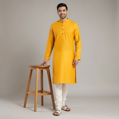 Men's Kurta | Mango Yellow - S