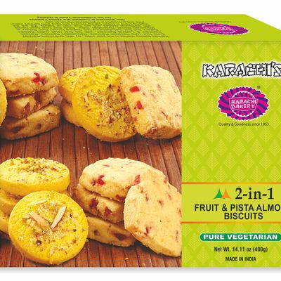 Double Delightt Fruit & Pista Almond Biscuits