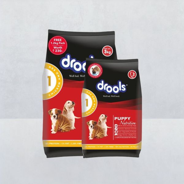 Drools Puppy Dry Dog Food 3 kg With Free 1.2 kg Pack Chicken And Egg 4.2 kg Buy online at 765 near me