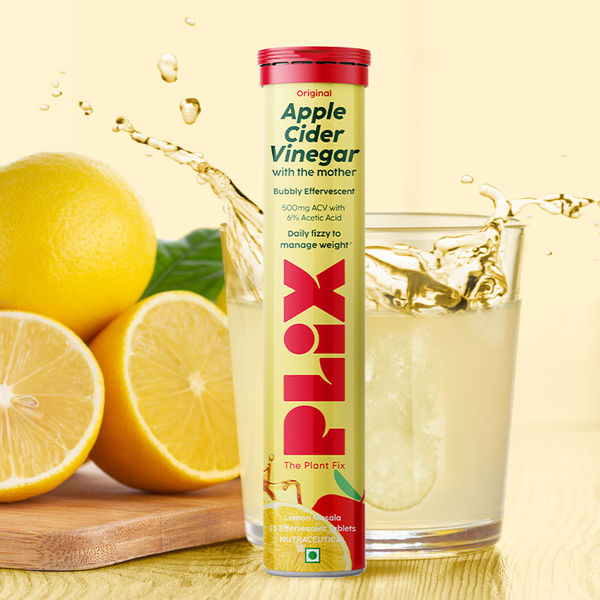 Plix Apple Cider Vinegar Effervescent for Weight Loss Lemon Masala Pack Of 1 Buy online at 315 near me