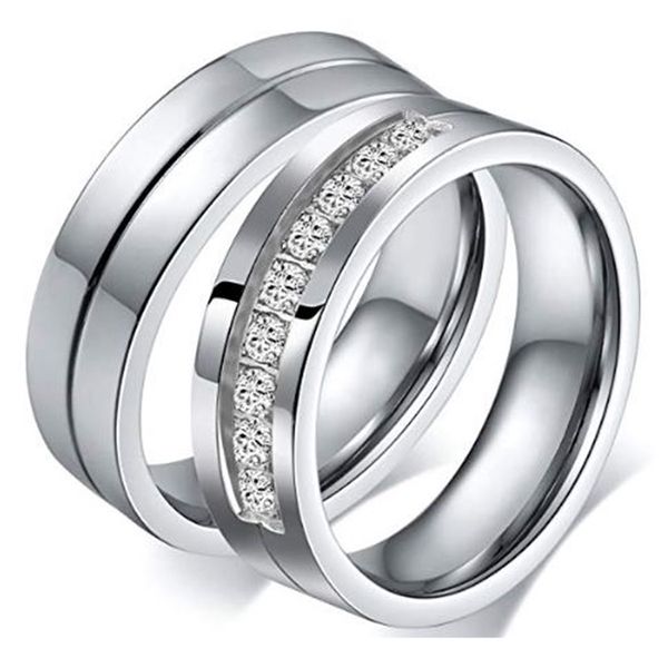 Peora Silver Crystal Promise Rings. Wedding Anniversary Engagement. Couples. Buy online at 827 near me